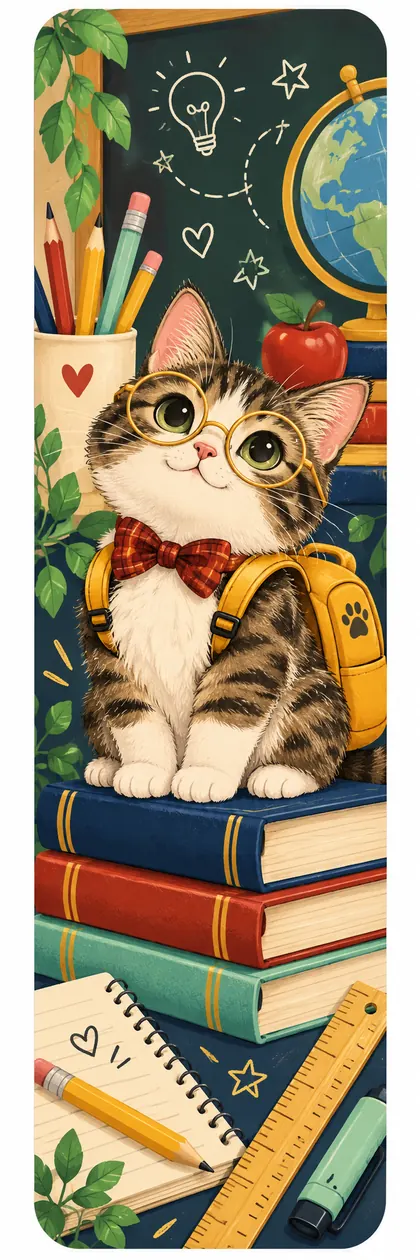 Кошачья закладка back to school — превью закладки