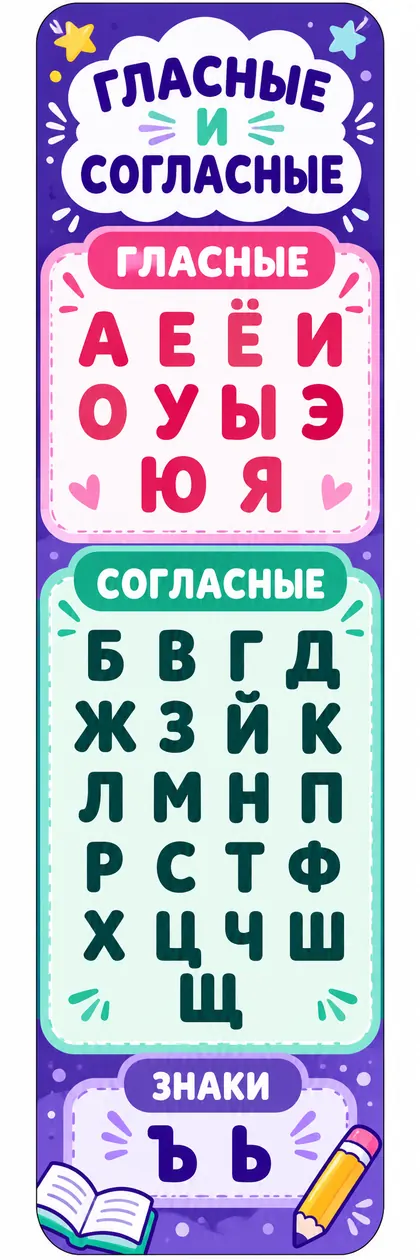 Гласные и согласные — превью закладки